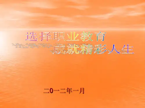 职教宣讲ppt