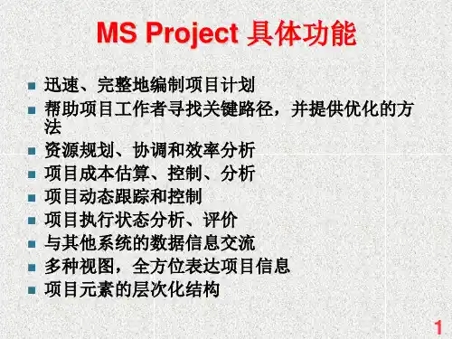 MS Project 操作说明
