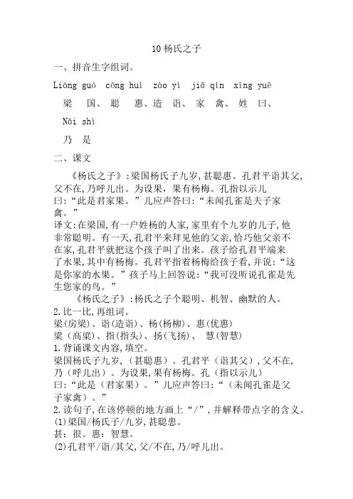 10杨氏之子