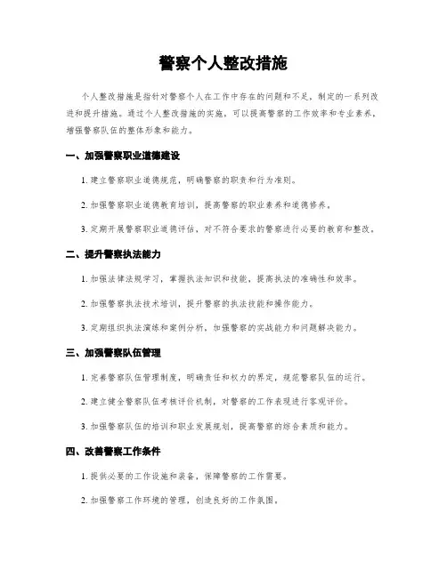 警察个人整改措施