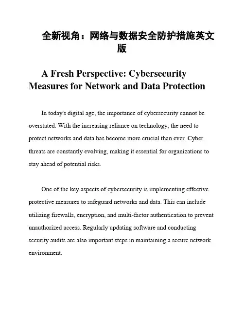 全新视角：网络与数据安全防护措施英文版