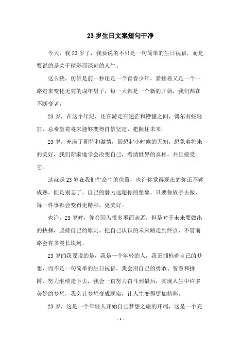 23岁生日文案短句干净
