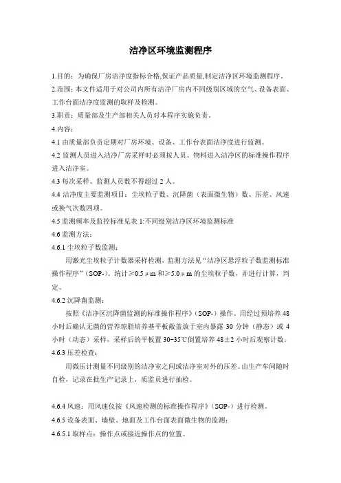 洁净区环境监测程序