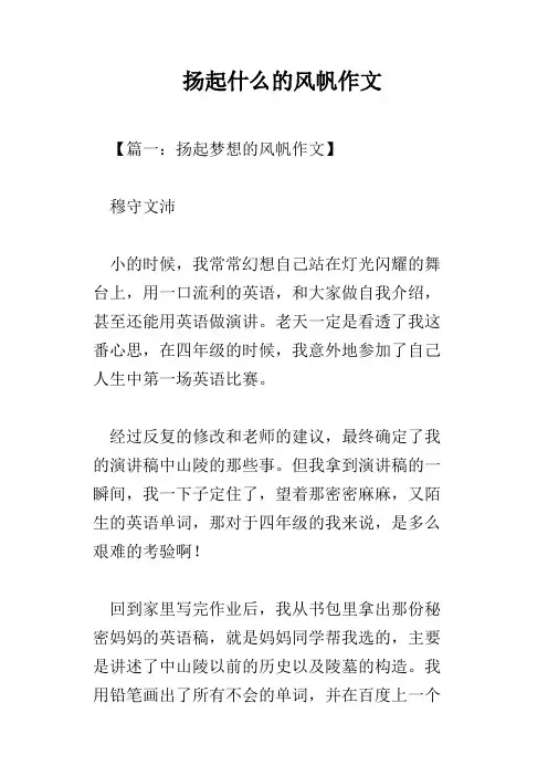 扬起什么的风帆作文