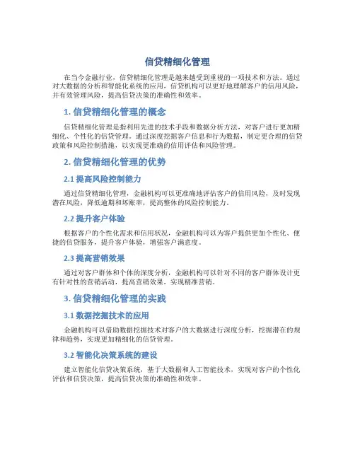 信贷精细化管理