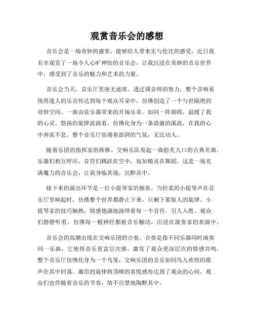 观赏音乐会的感想