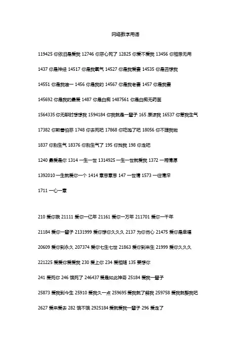 网络数字用语