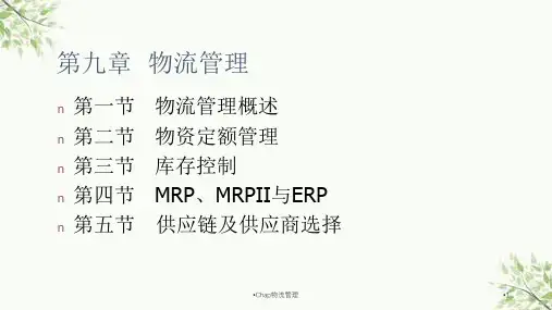 Chap物流管理课件