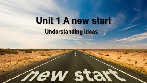 外研版新教材Book1 Unit1 Understanding ideas