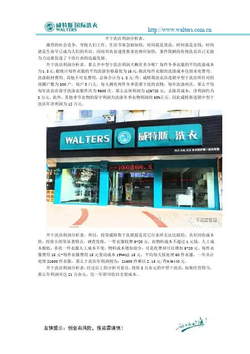 开干洗店利润分析表。
