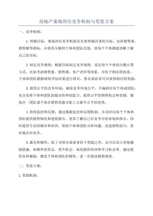 房地产案场岗位竞争机制与奖惩方案