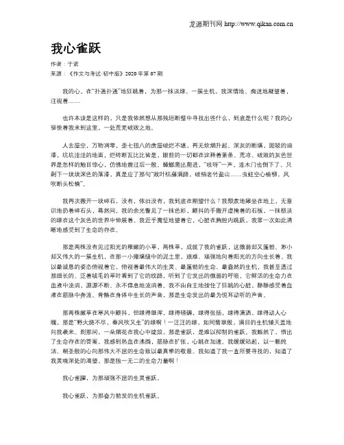 我心雀跃
