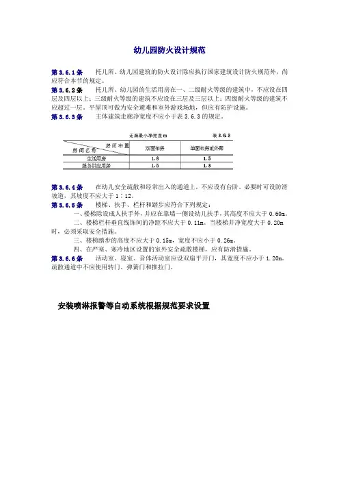 幼儿园防火设计规范