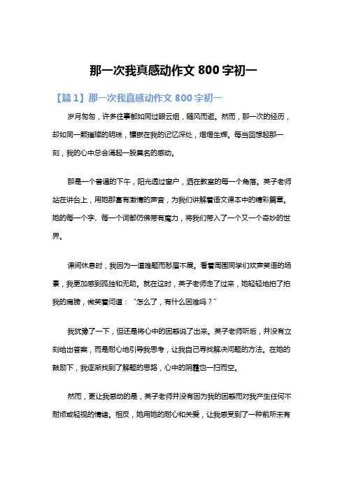 那一次我真感动作文800字初一