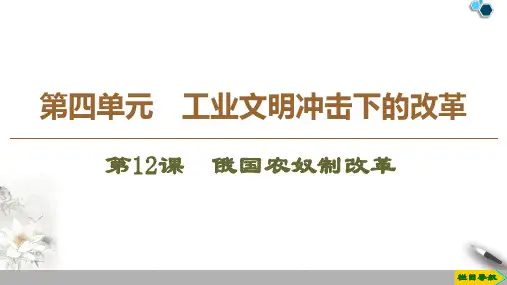 高中岳麓版历史选修1 第4单元 第12课 俄国农奴制改革课件PPT