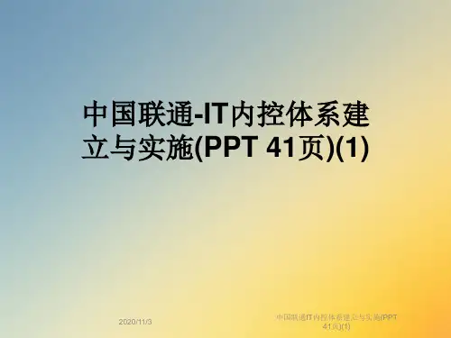 中国联通IT内控体系建立与实施(PPT 41页)(1)