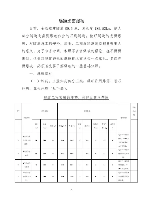 隧道光面爆破资料
