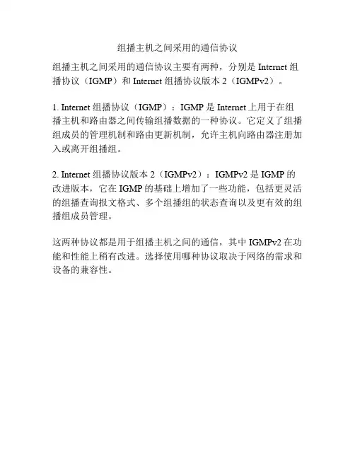 组播主机之间采用的通信协议