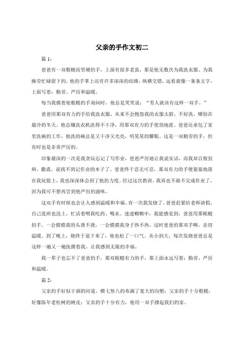 父亲的手作文600字初二
