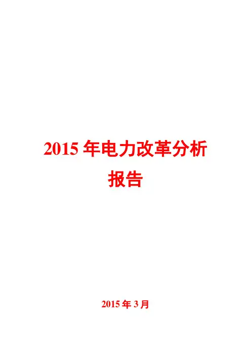2015年电力改革分析报告
