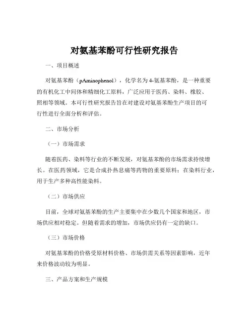 对氨基苯酚可行性研究报告