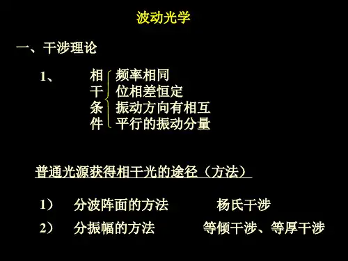 波动光学知识点汇总