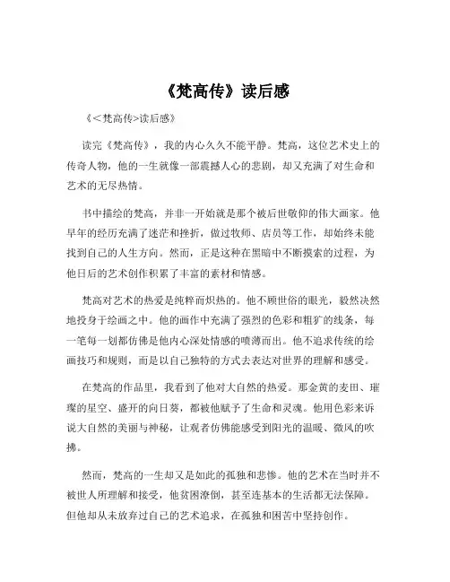 《梵高传》读后感
