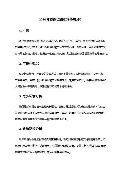 2024年铁路运输市场环境分析