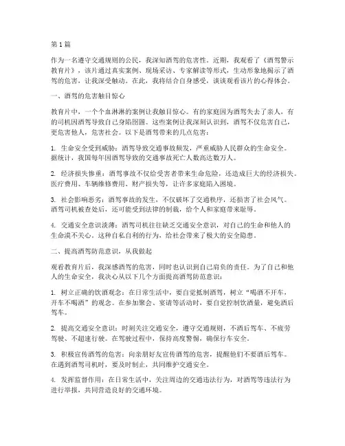 酒驾警示教育片心得体会(3篇)