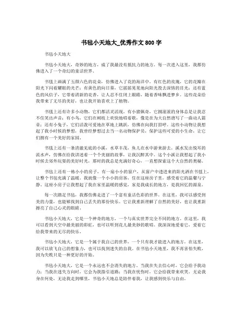 书毡小天地大_优秀作文800字