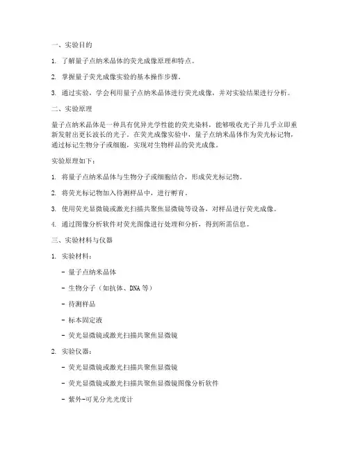 量子荧光成像实验报告