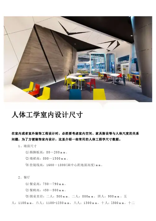 人体工学室内设计尺寸