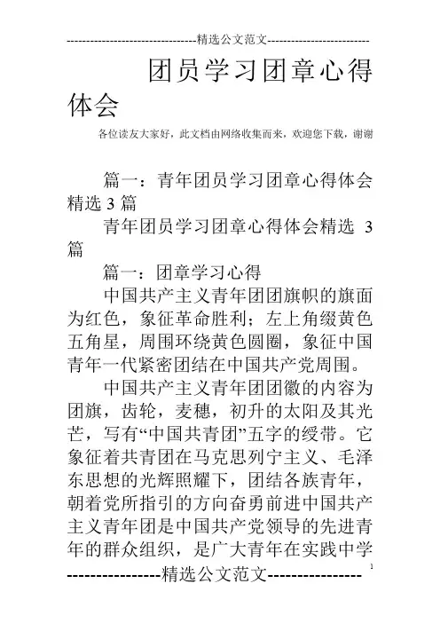 团员学习团章心得体会