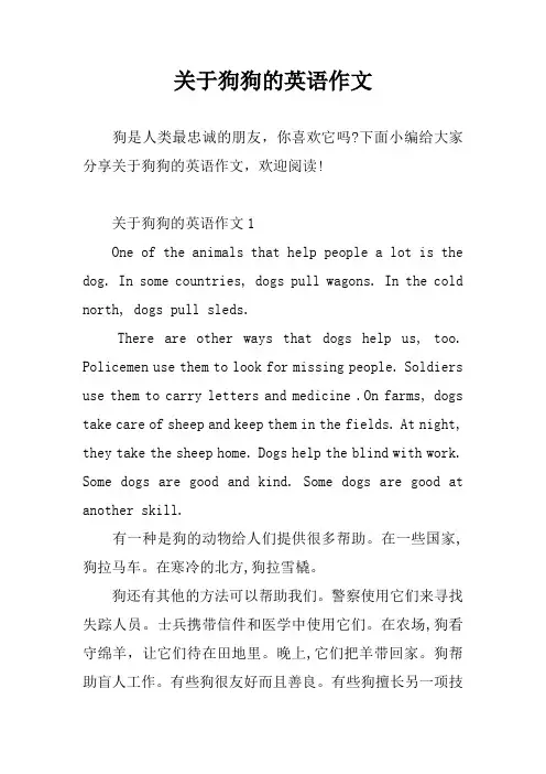 关于狗狗的英语作文