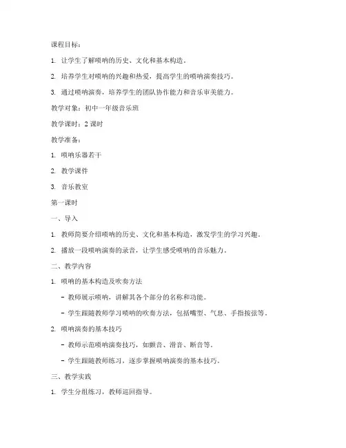 唢呐技巧教学教案模板范文