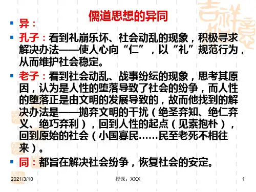 中国文化经典研读：儒道互补PPT参考