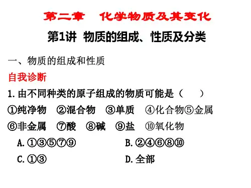 化学必修1《第二章元素与物质世界1、元素与物质的分类》214PPT课件 一等奖名师公开课比赛优质课评比试讲