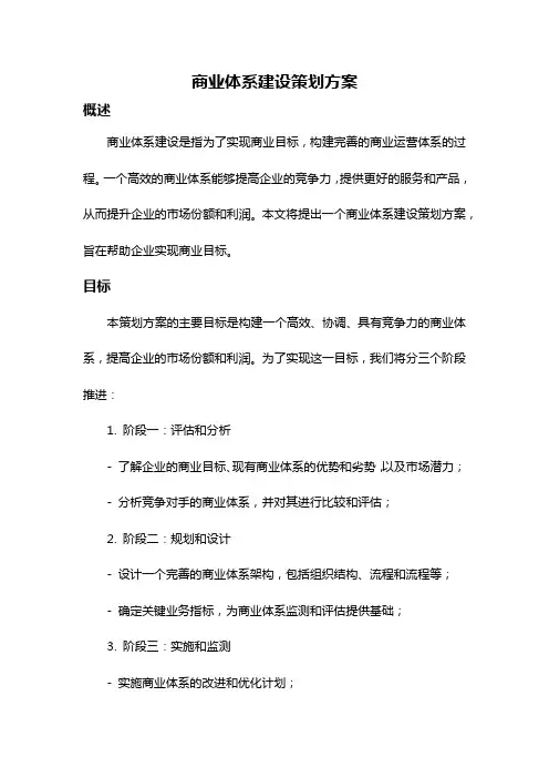 商业体系建设策划方案