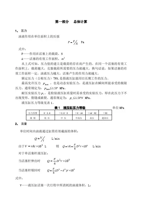 液压缸设计计算