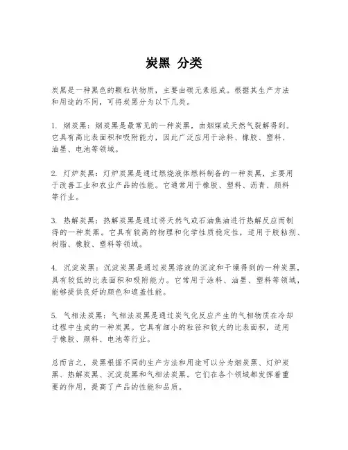 炭黑 分类