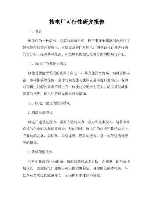 核电厂可行性研究报告