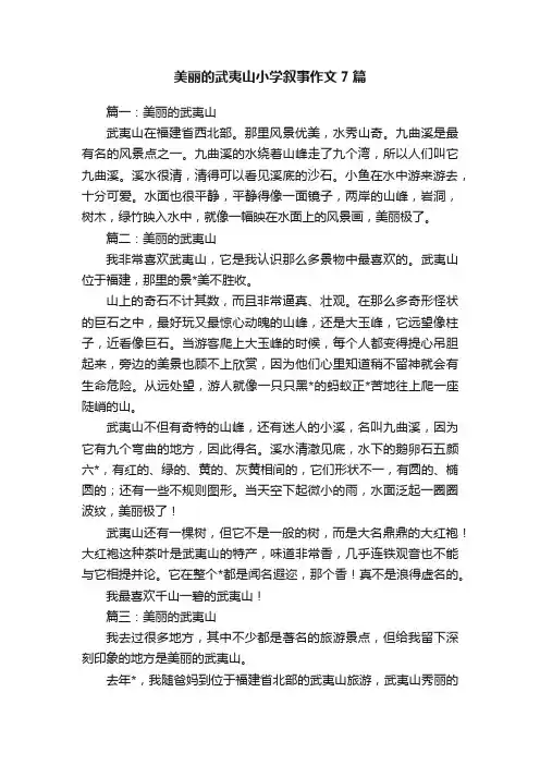 美丽的武夷山小学叙事作文7篇
