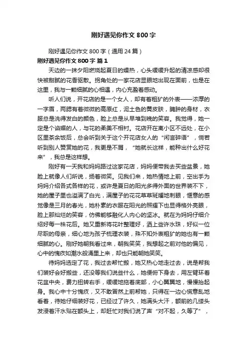 刚好遇见你作文800字（通用24篇）