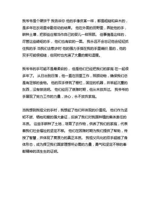一双粗糙的手作文500字关于爷爷
