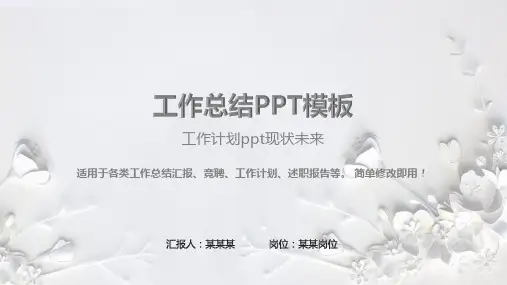 【精品PPT】工作计划ppt现状未来
