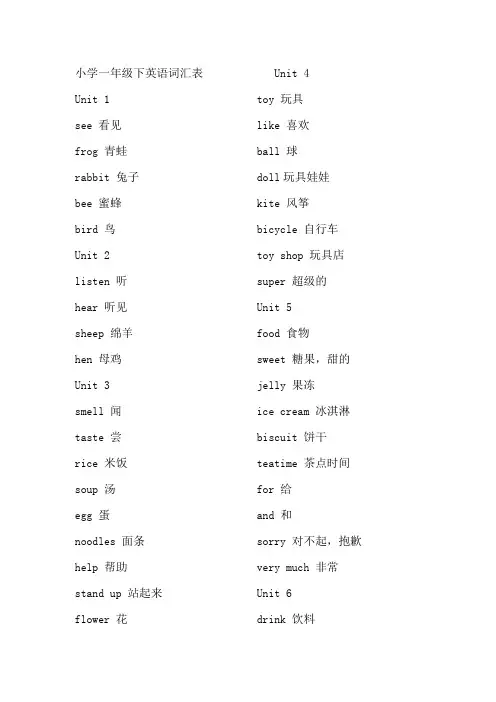 沪教牛津版小学一至六年级英语单词汇总