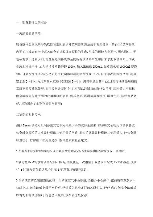 胶体金的制备方法