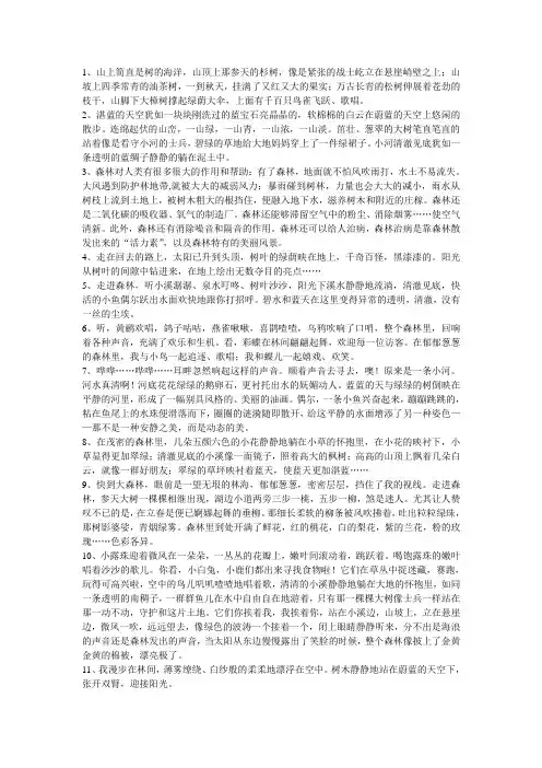 描写森林的好词好句