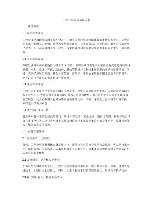 工程公司业务拓展方案