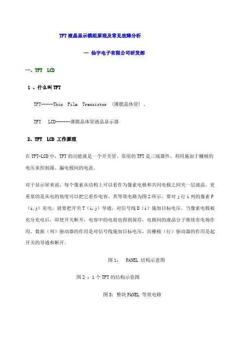 TFT液晶模组工作原理及常见故障分析